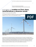 Energías renovables Perú: tipos, características y situación actual