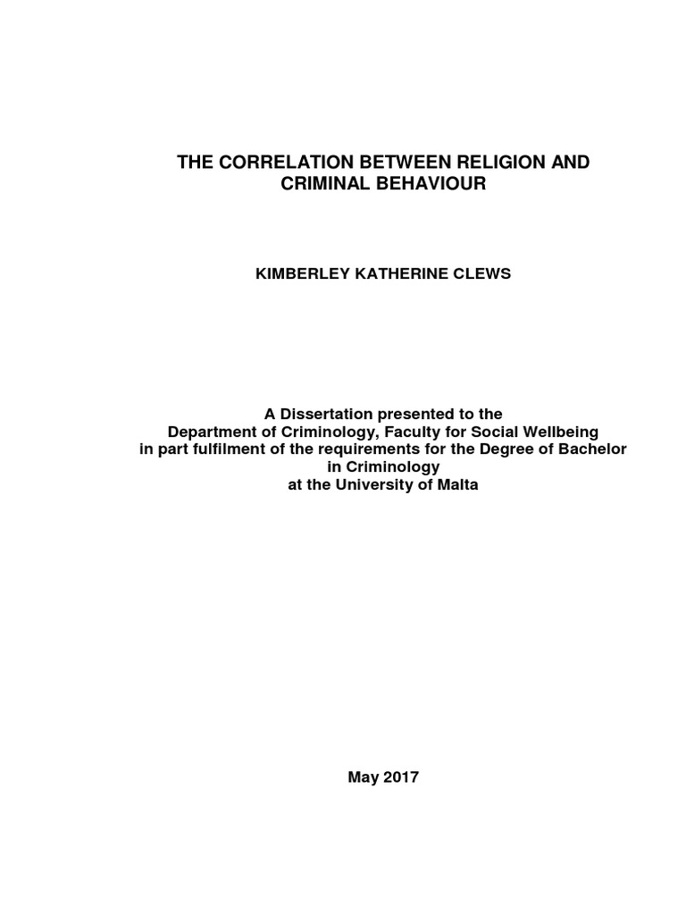 Religion and Criminal Behaviour | PDF | Crimes | Crime & Violence