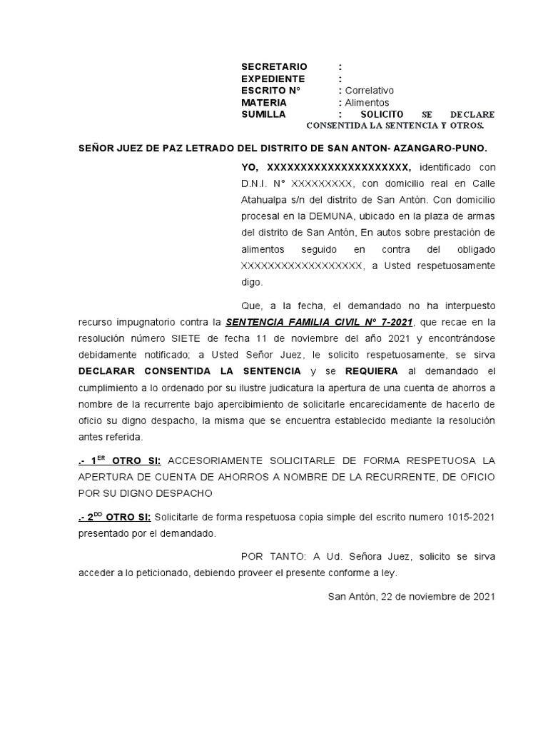 Se Declare Consentida La Sentencia | PDF