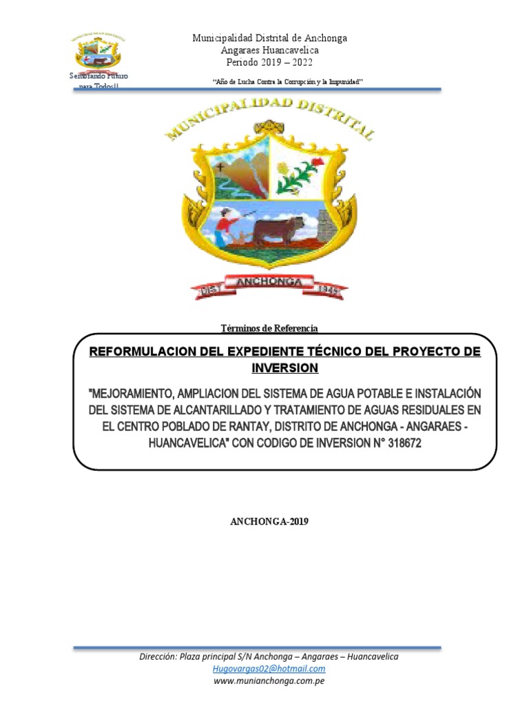 Mejoramiento Agua y Alcantarillado Rantay | PDF | Presupuesto ...