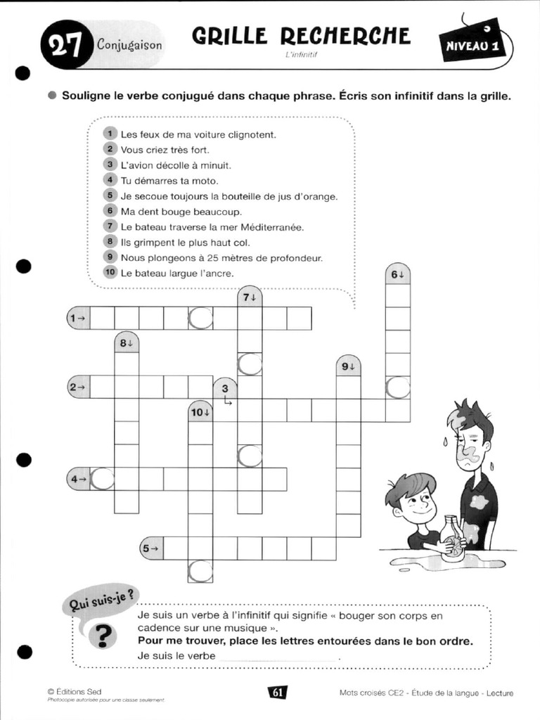 Ce2 Mots Croises Conj1 | PDF
