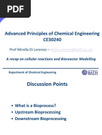 1 A Recap On Cellular Reactions and Bioreactor Modelling