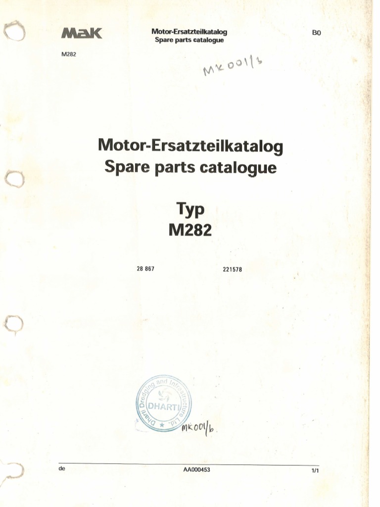 Mak 6m 282 Ak Engine Part Manual | PDF | Machines | Industrial Processes