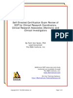 Self-Directed Certification Exam Review of GCP For Clinical Research Coordinators, Clinical Research Associates (Monitors) and Clinical Investigators