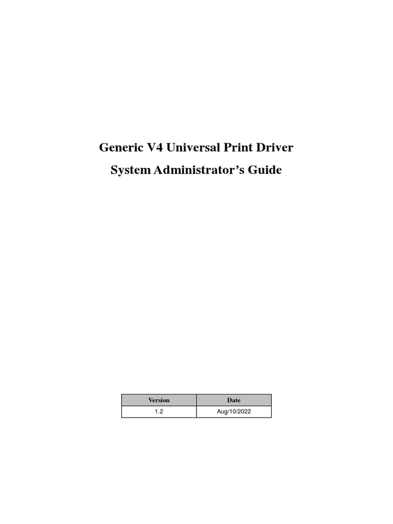 V4 Universal Print Driver System Administrator's Guide PDF