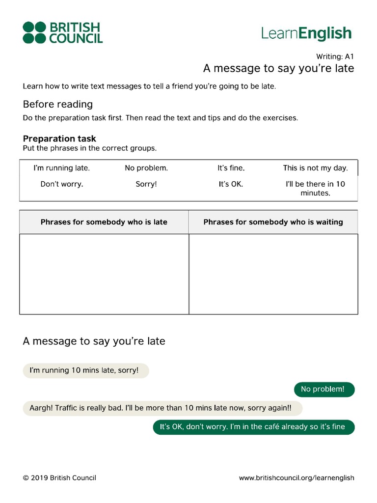 British council writing a1 test 1 pdf