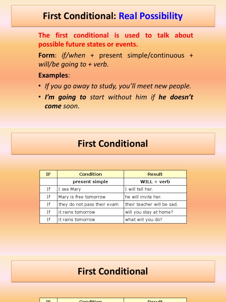 First - Second Conditional | PDF