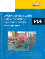 Manual de Operación y Mantenimiento de Equipos de Riego Prsurizado