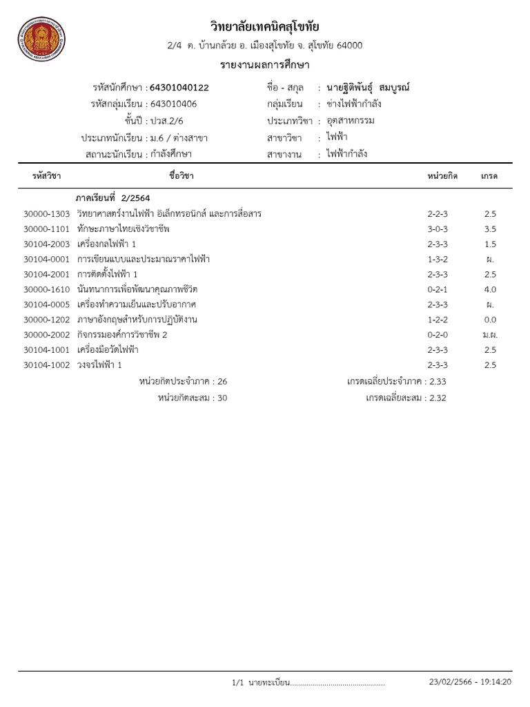 Student Grade Report | PDF