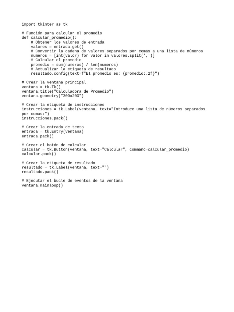 Calculadora de Promedio Tkinter | PDF | Métodos y materiales de enseñanza