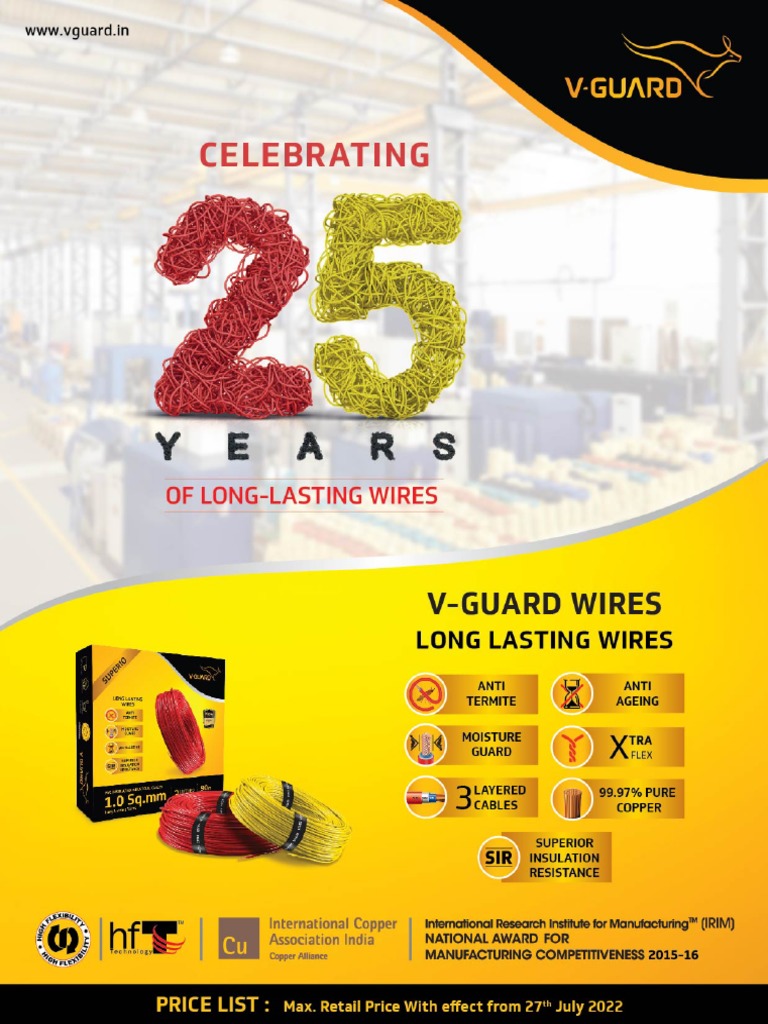 V Guard Wires Cables Price List July 2022 PDF