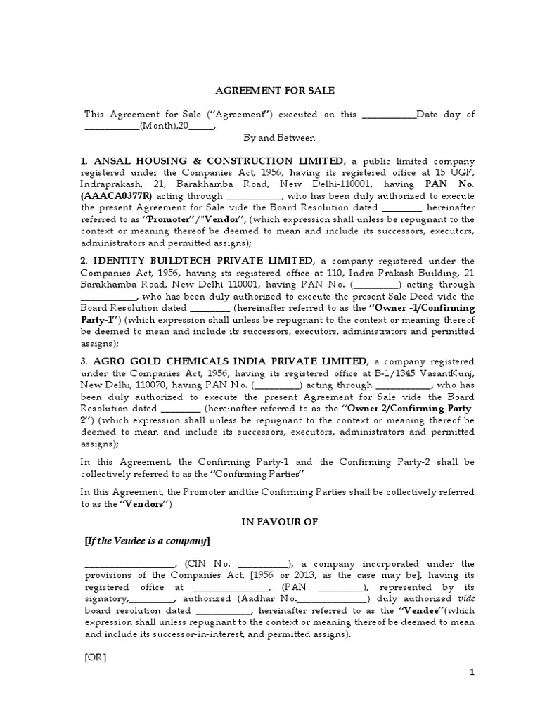 Highland Park Agreement For Sale PDF Taxes Cheque