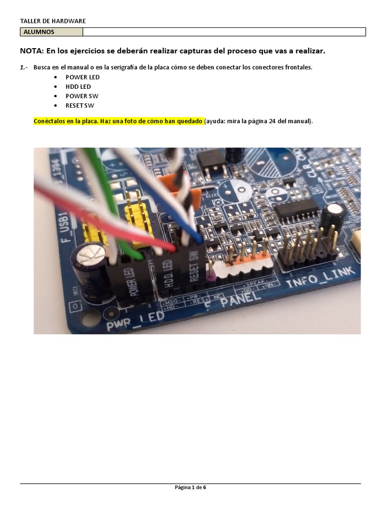 Ut 02 Practica 1 Taller | PDF | Hardware de la computadora | Equipo
