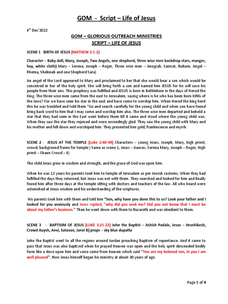 Final gom script life of jesus pdf jesus new testament content