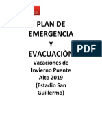 Plan emergencia evacuación evento vacaciones invierno Puente Alto 2019