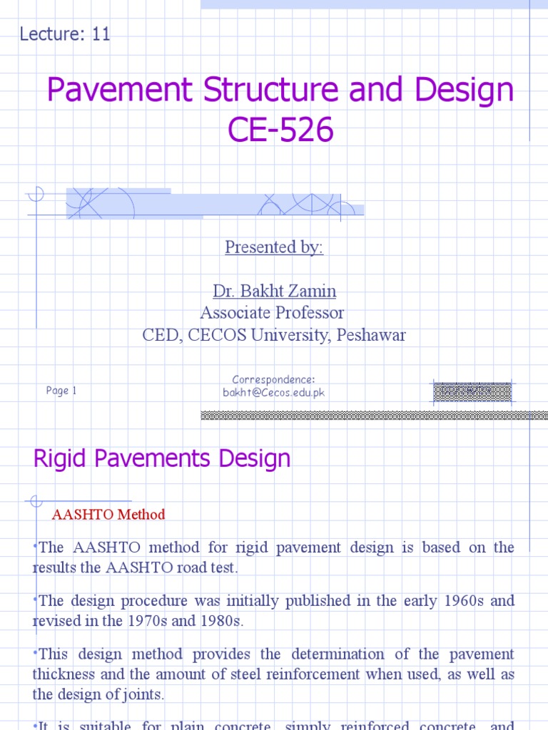 AASHTO Rigid Pavement Design Overview | PDF | Road Surface | Young's ...