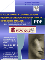 Eficacia de un programa de prevención de violencia de género en El Salvador