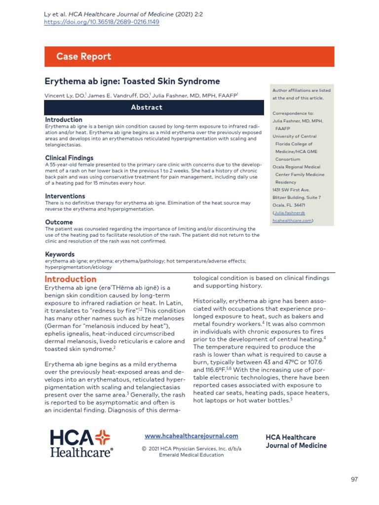 Erythema Ab Igne PDF Health Care Diseases And Disorders