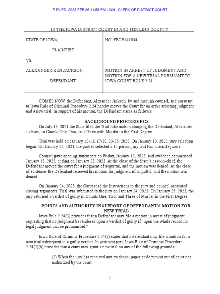 Motion for new trial pdf malice aforethought confrontation clause