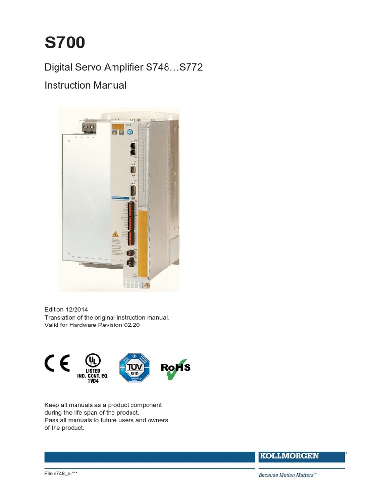 Kollmorgen S700 Servo Drive S748... S772 Instruction Manual | PDF ...