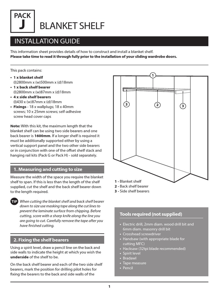 A StepbyStep Guide to Installing a Blanket Shelf PDF Manufactured
