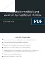 Philosophical Principles and Values in Occupational Therapy