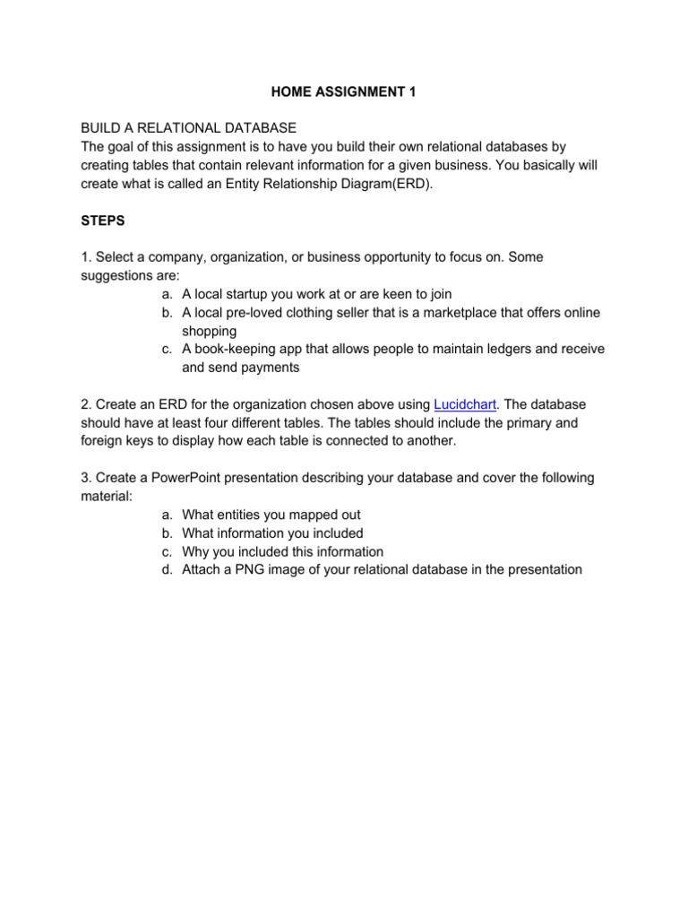 Build A Relational Database | PDF