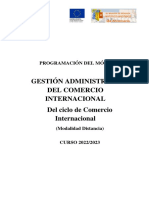GACI (eLCI) - Gestión Administrativa Del Comercio Internacional-Programación 2021-22