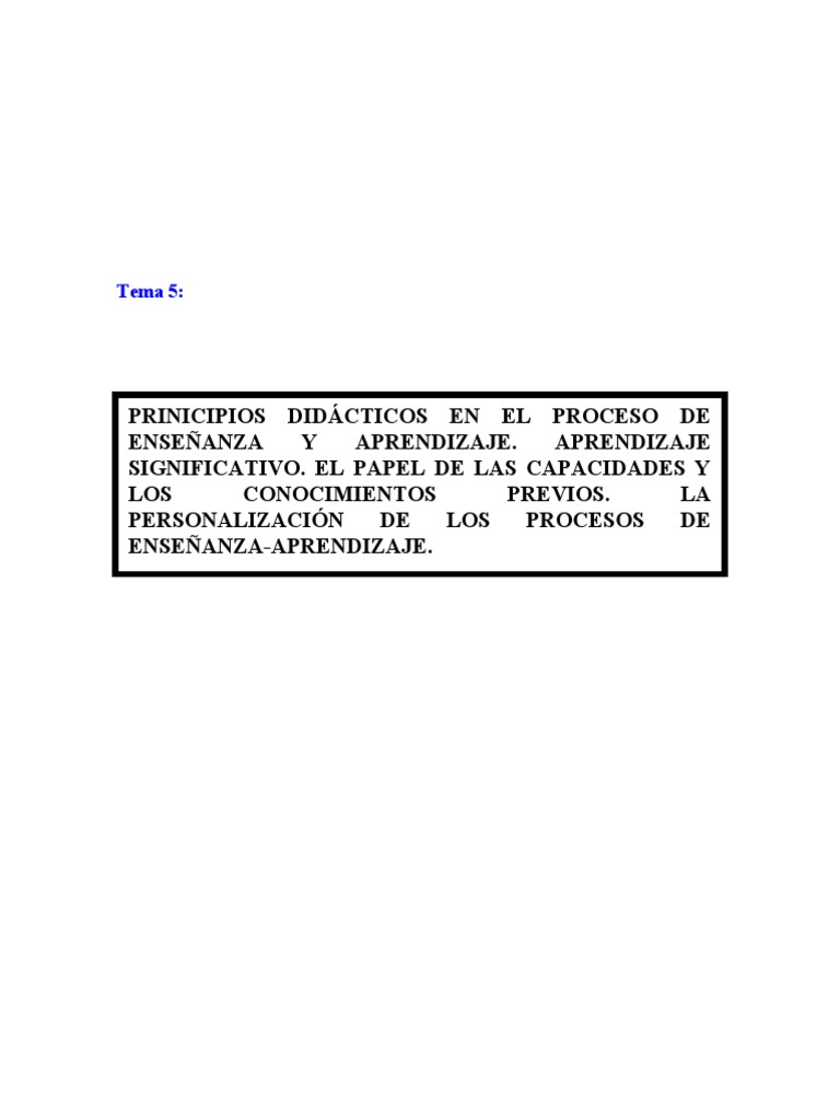 Tema 5 | PDF | Aprendizaje | Plan de estudios
