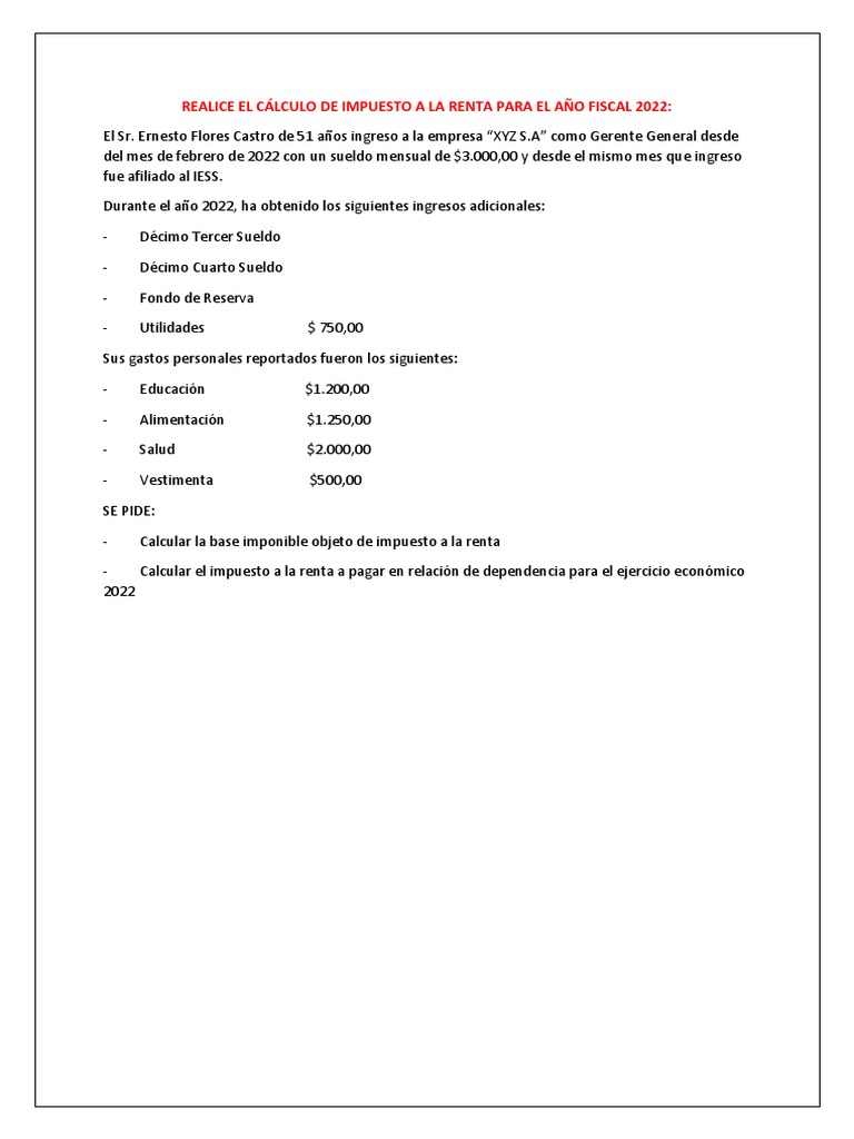 Cálculo de Base Imponible 2022 | PDF | Impuesto sobre la renta | Impuestos