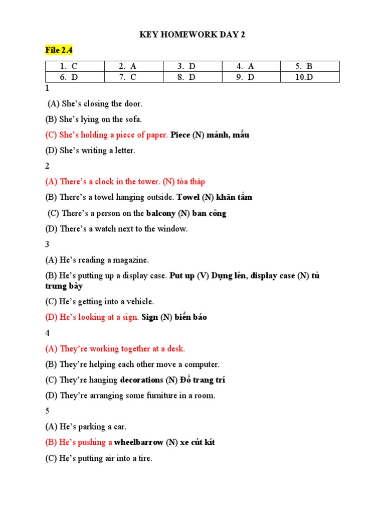 Key Homework 2 | PDF | Language Arts & Discipline | Foreign Language ...