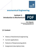 L1 - Introduction To Biochemical Engineering