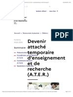 Devenir Attaché Temporaire D'enseignement Et de Recherche (A.T.E.R.)