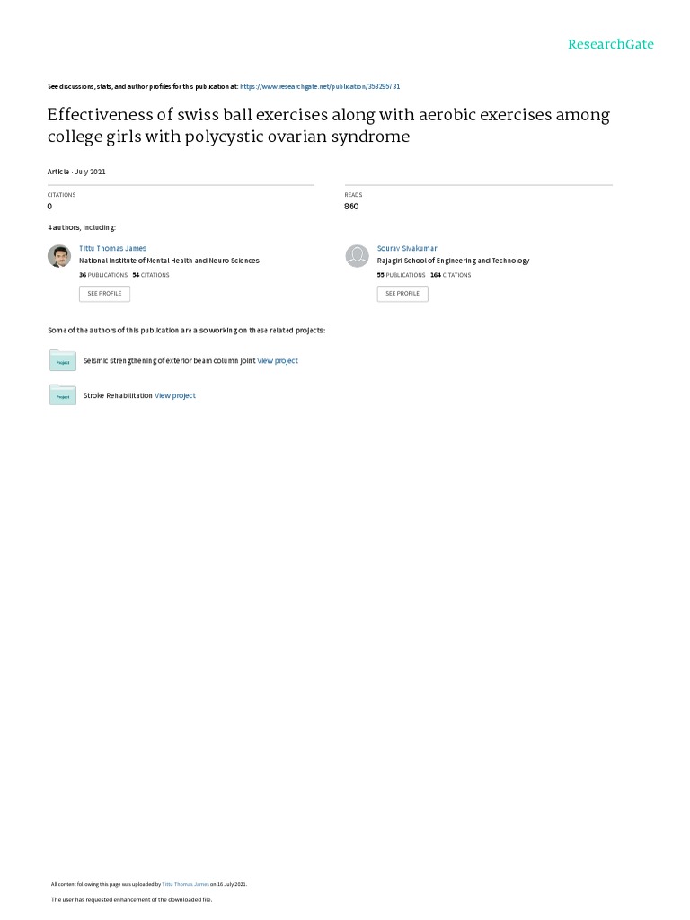 Swiss Ball PDF Polycystic Ovary Syndrome Diseases And Disorders