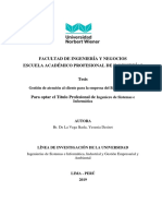 Facultad de Ingeniería Y Negocios Escuela Académico Profesional de Ingenierías