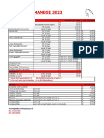 Prijslijst Manege 2023