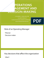 Lesson 3. Operations Management and DEcision Making