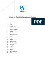 Relação de Municípios Atendidos Pela Sabesp