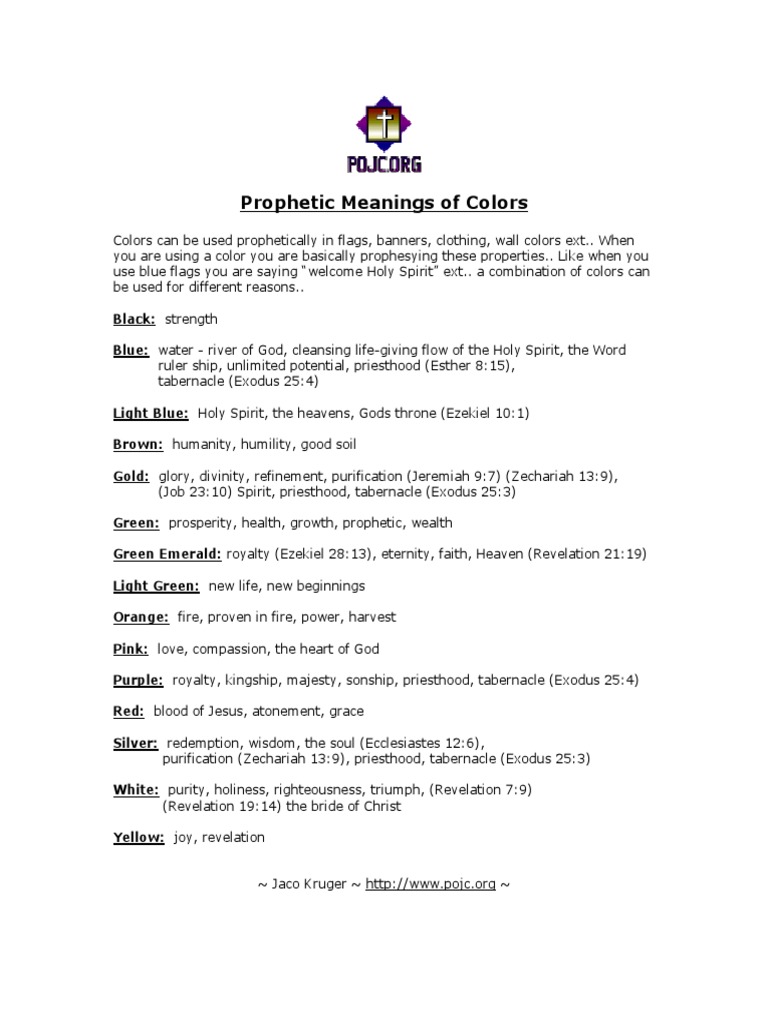 Prophetic Meanings of Colors in Scripture | PDF