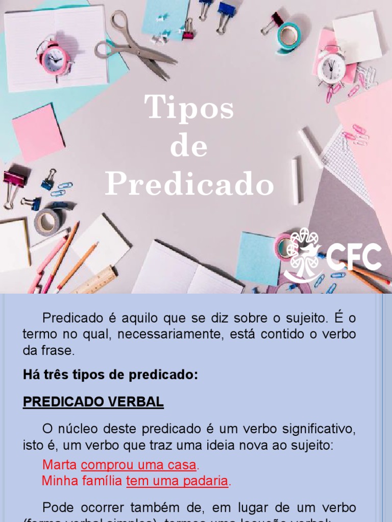 Tipos de Predicado na Língua Portuguesa | PDF