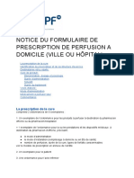 Notice Du Formulaire de Prescription de Perfusion A Domicile Ville Ou Hopital