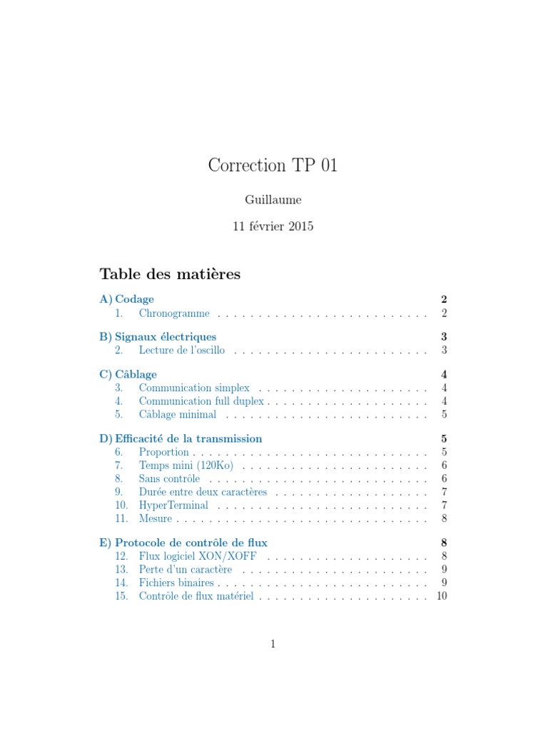 Correction TP 01 : Réseaux et Communication | PDF | Duplex (canal de ...