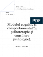 Modelul cognitiv şi comportamental în psihoterapie şi consiliere psihologică 