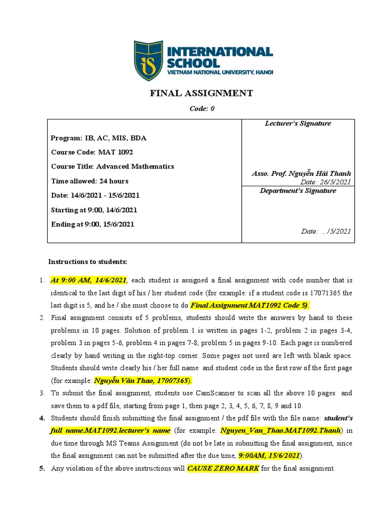 Advanced Mathematics Final Assignment | PDF | Internal Rate Of Return ...