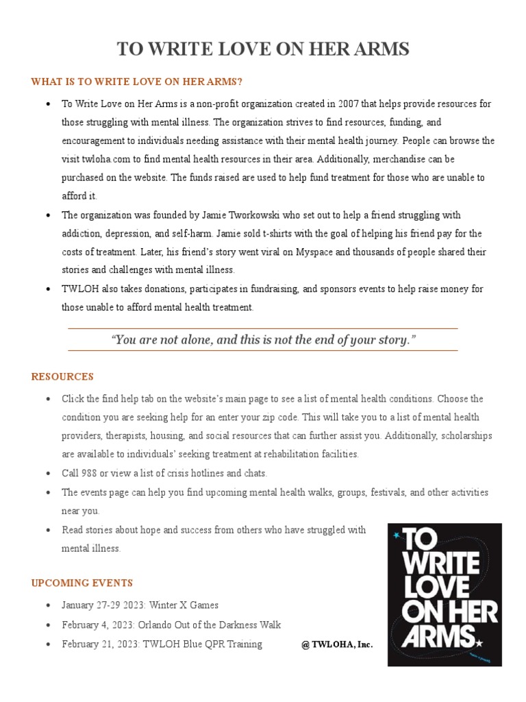To Write Love On Her Arms | PDF