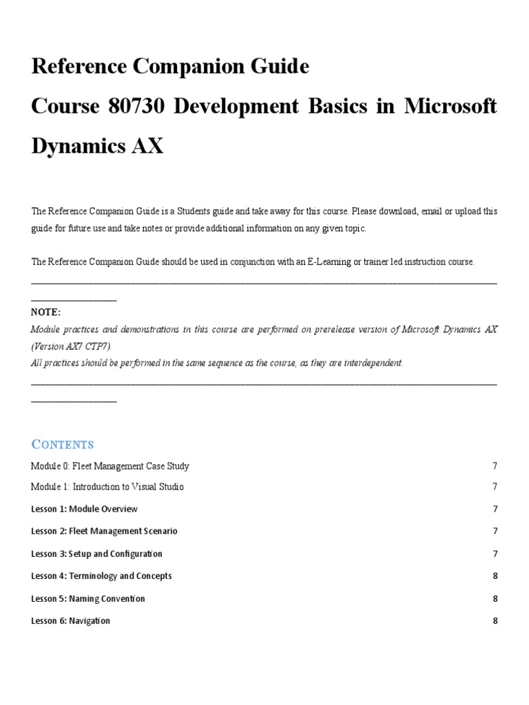 AX Development Basics Reference Guide | PDF | Metadata | Computer File