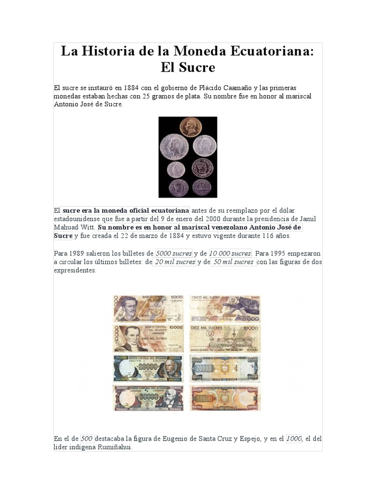 La Historia de La Moneda Ecuatoriana | PDF