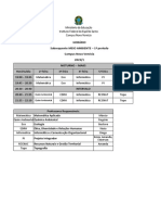 Horário do curso de MEIO AMBIENTE no período NOTURNO