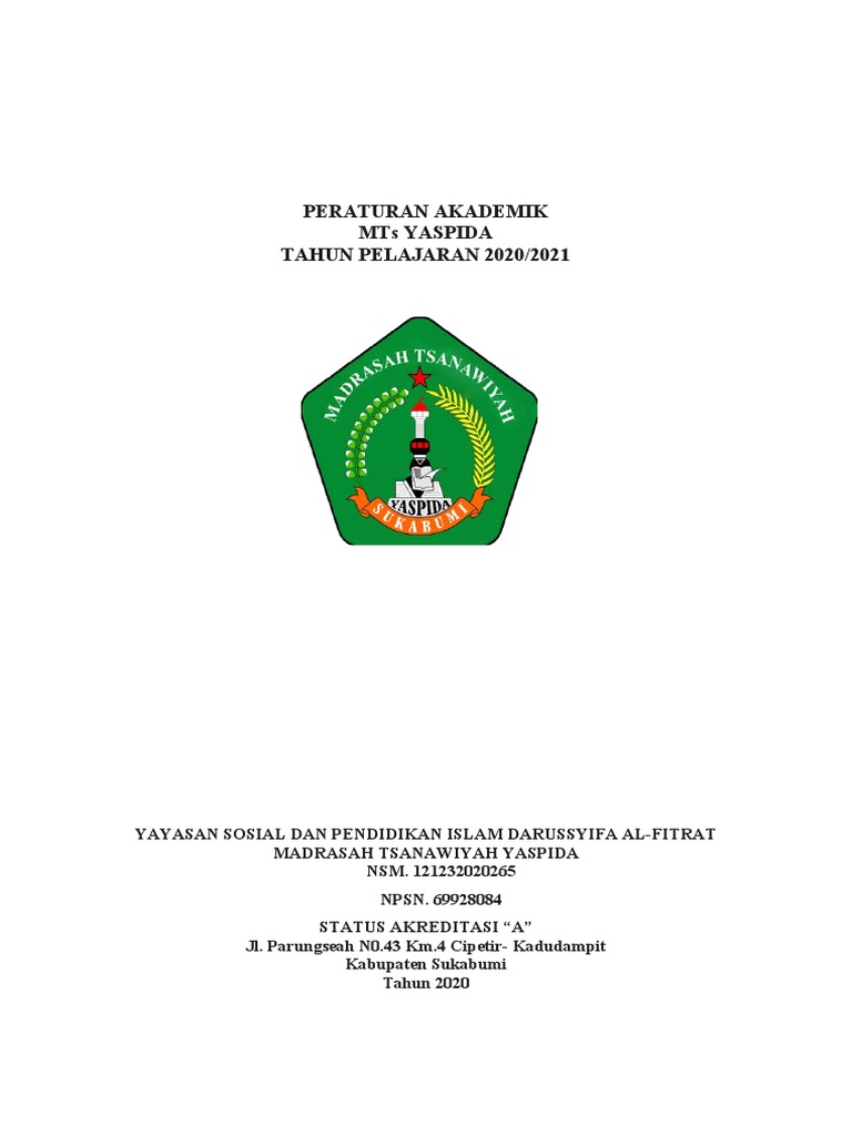 Peraturan Akademik MTs YASPIDA 2020/2021 | PDF