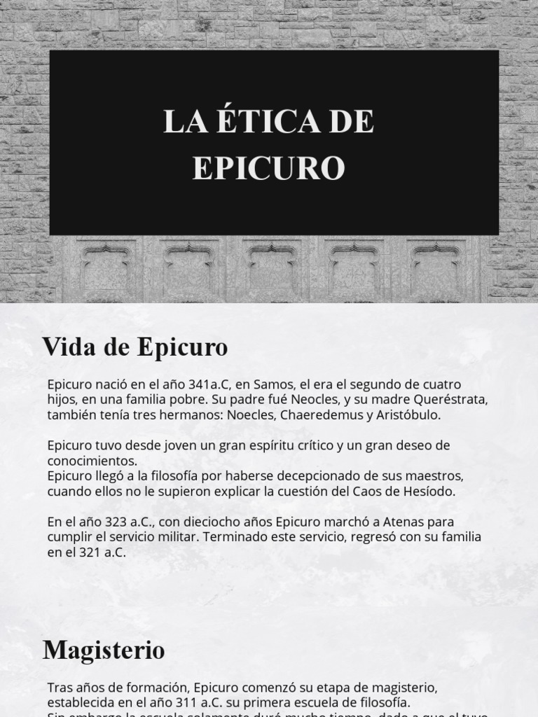 La Ética de Epicuro PDF